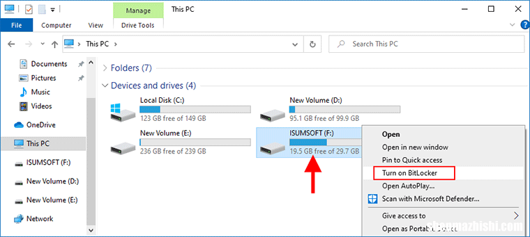 如何在Win10中使用或不使用BitLocker加密USB闪存驱动器