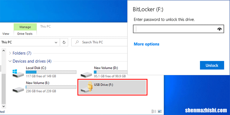 如何在Win10中使用或不使用BitLocker加密USB闪存驱动器