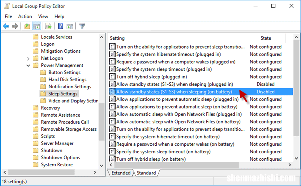 修复：Windows10中的电源菜单中缺少睡眠选项