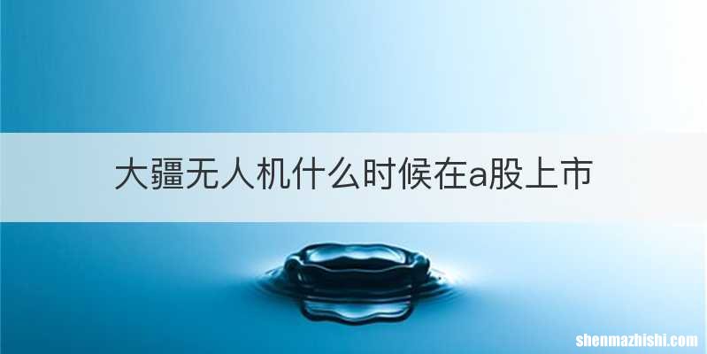 大疆无人机什么时候在a股上市