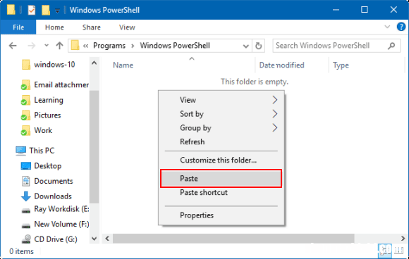 修复：开始菜单中缺少Windows PowerShell