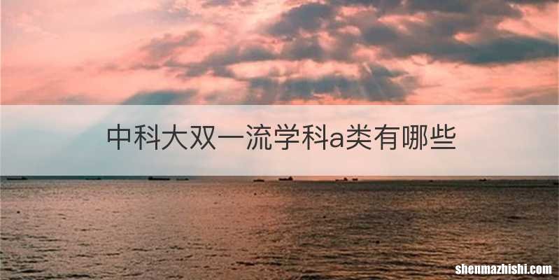中科大双一流学科a类有哪些