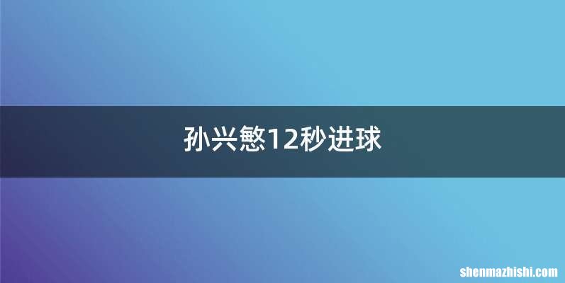 孙兴慜12秒进球