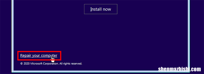 系统映像还原期间Windows10密码不正确