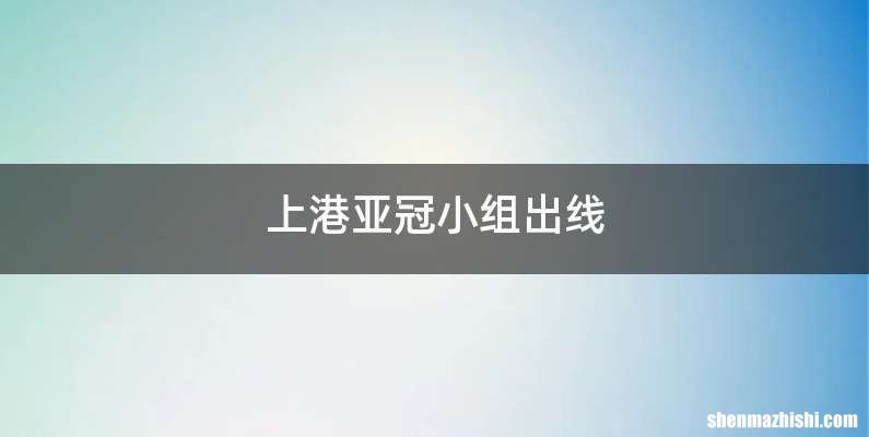 上港亚冠小组出线