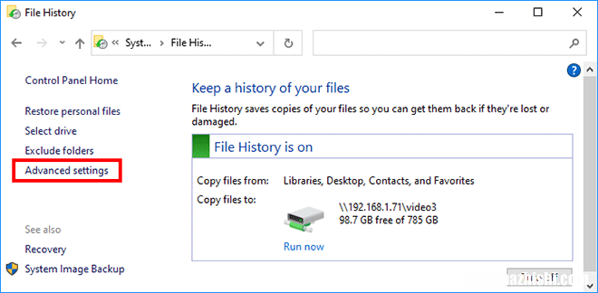 如何在Windows10上打开文件历史记录来备份数据
