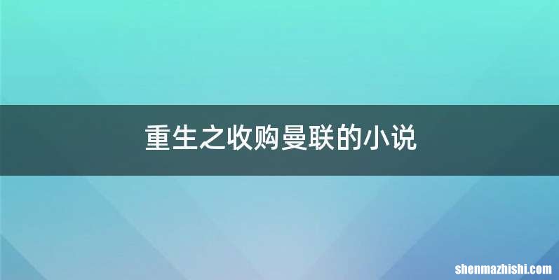 重生之收购曼联的小说