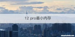 12 pro最小内存
