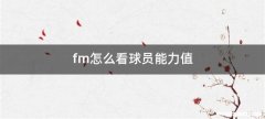 fm怎么看球员能力值