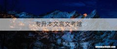 专升本文言文考啥