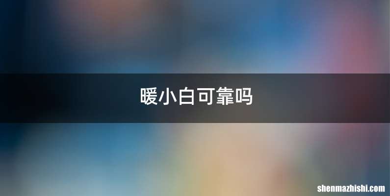 暖小白可靠吗