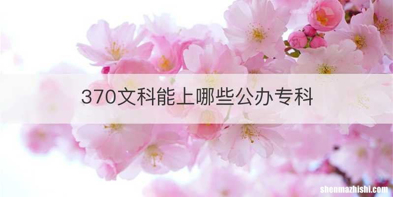 370文科能上哪些公办专科