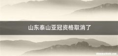 山东泰山亚冠资格取消了