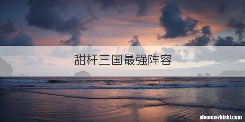 甜杆三国最强阵容