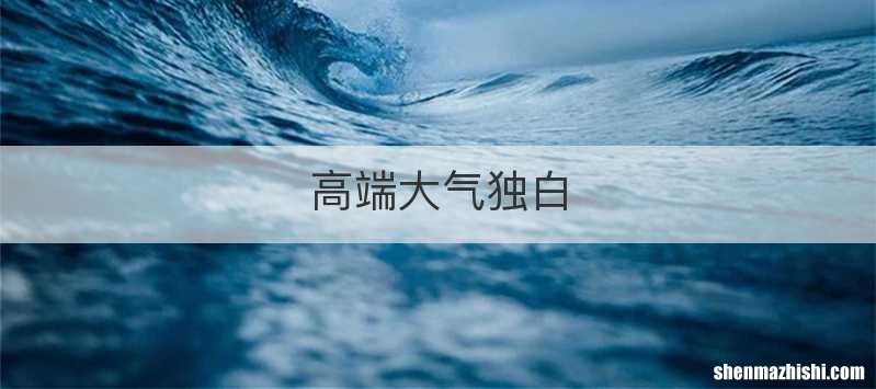 高端大气独白