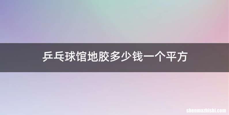 乒乓球馆地胶多少钱一个平方
