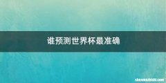 谁预测世界杯最准确