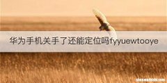 华为手机关手了还能定位吗fyyuewtooye