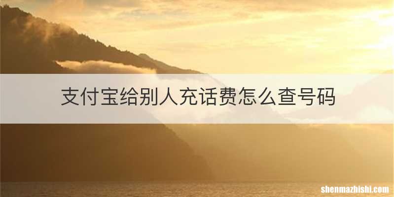 支付宝给别人充话费怎么查号码