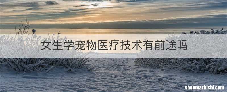 女生学宠物医疗技术有前途吗