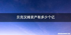 贝克汉姆资产有多少个亿