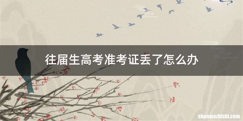 往届生高考准考证丢了怎么办