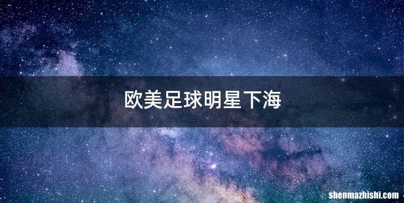 欧美足球明星下海