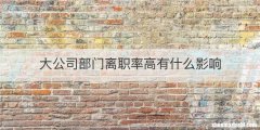 大公司部门离职率高有什么影响
