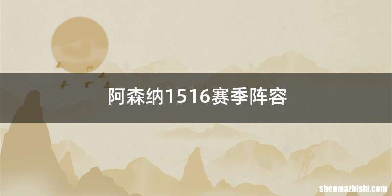 阿森纳1516赛季阵容