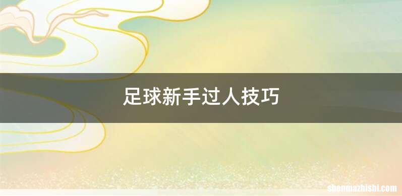 足球新手过人技巧