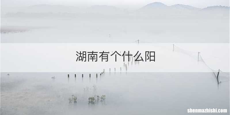湖南有个什么阳