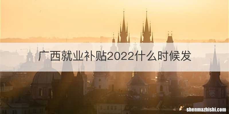 广西就业补贴2022什么时候发