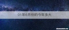 01年6月份的今年多大