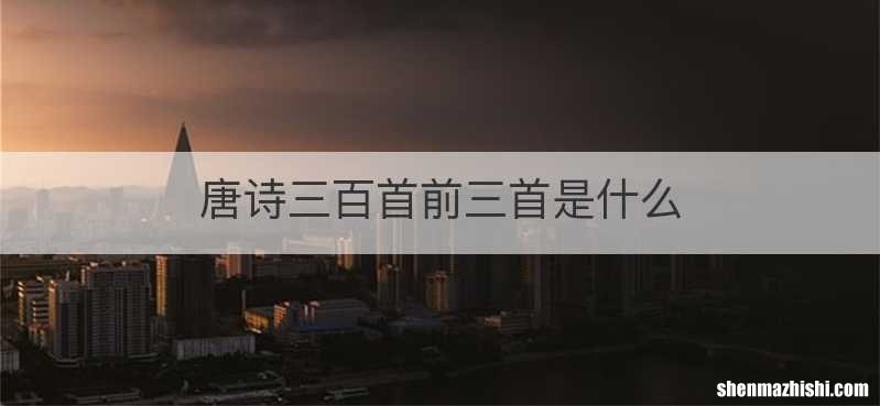 唐诗三百首前三首是什么
