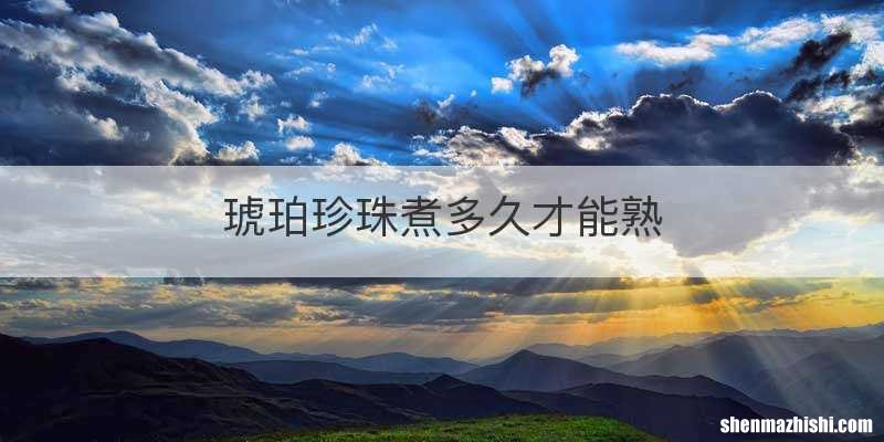 琥珀珍珠煮多久才能熟