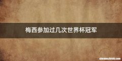 梅西参加过几次世界杯冠军