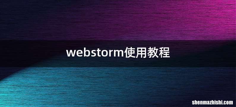 webstorm使用教程