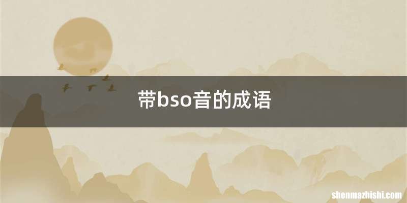 带bso音的成语