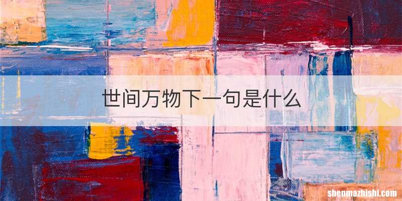 世间万物下一句是什么