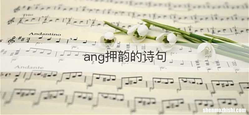 ang押韵的诗句