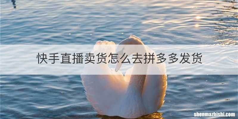 快手直播卖货怎么去拼多多发货