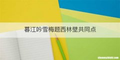 暮江吟雪梅题西林壁共同点