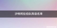沙特阿拉伯队阵容名单