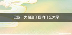 巴黎一大相当于国内什么大学