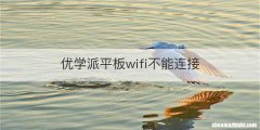 优学派平板wifi不能连接