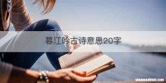 暮江吟古诗意思20字