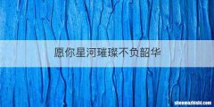 愿你星河璀璨不负韶华