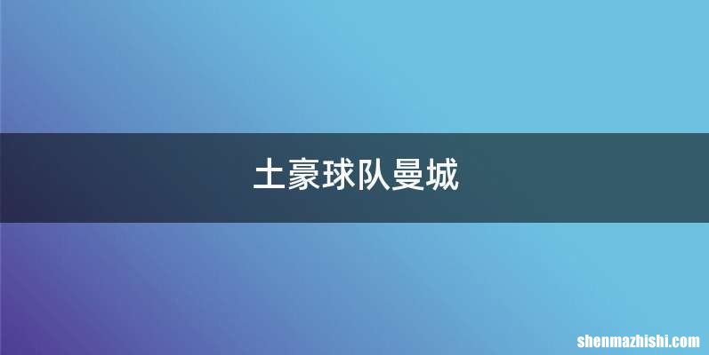 土豪球队曼城