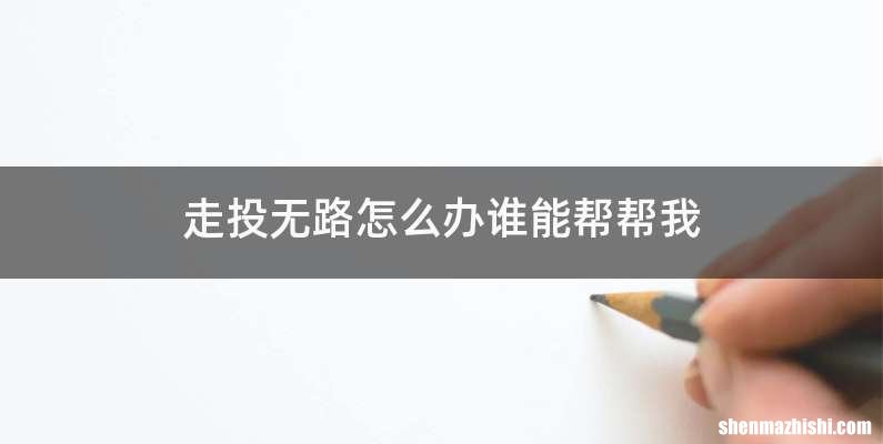 走投无路怎么办谁能帮帮我