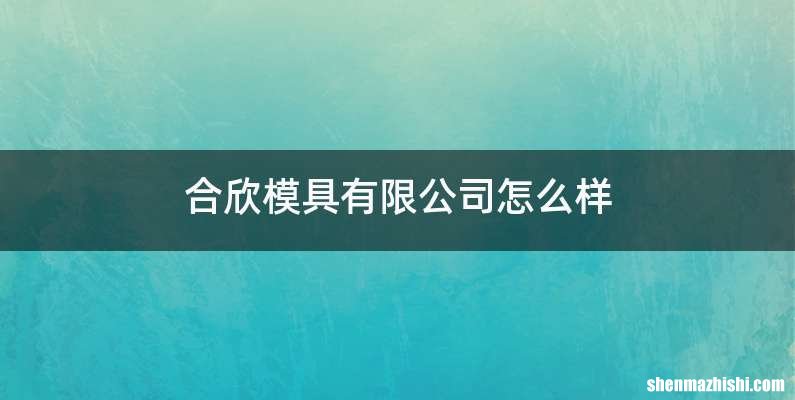 合欣模具有限公司怎么样
